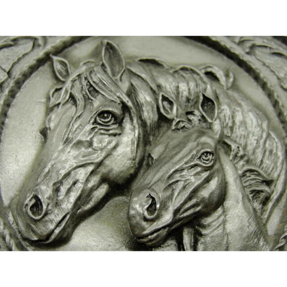 Horses Head Corral West Siskiyou Buckle Co. Inc Silver Tone Belt Buckle NWT - Picture 2 of 11